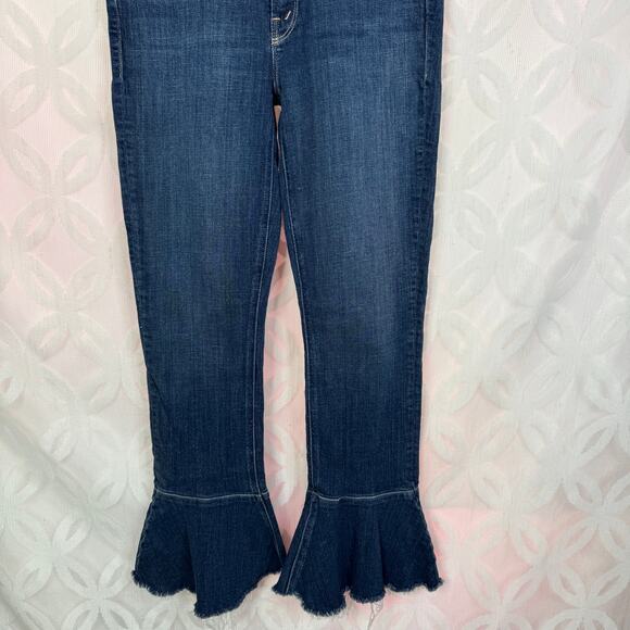 MOTHER The Cha Cha Raw Cut Flared Ankle Jeans Size 26 in Girl Crush - Picture 8 of 14